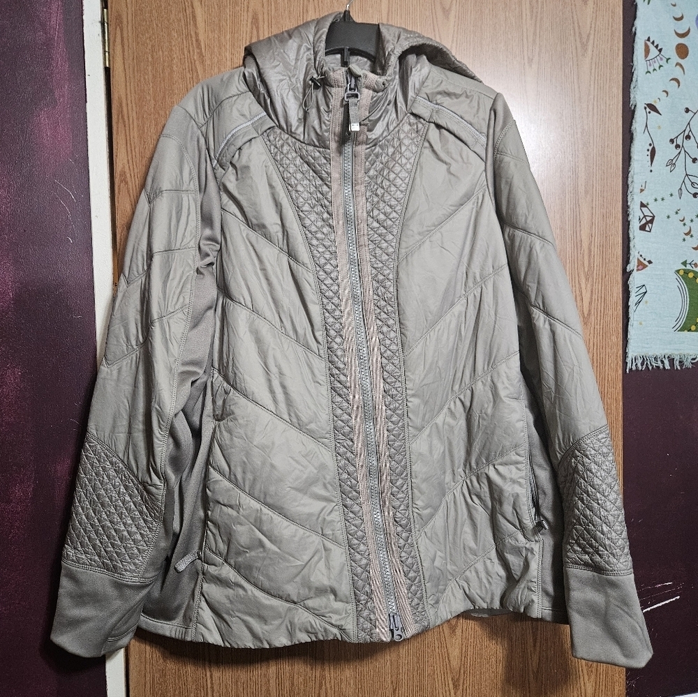 ATHLETA Rock Ridge Primaloft Jacket Plus Size 3X Tan Hiking Coat Outdoors!
